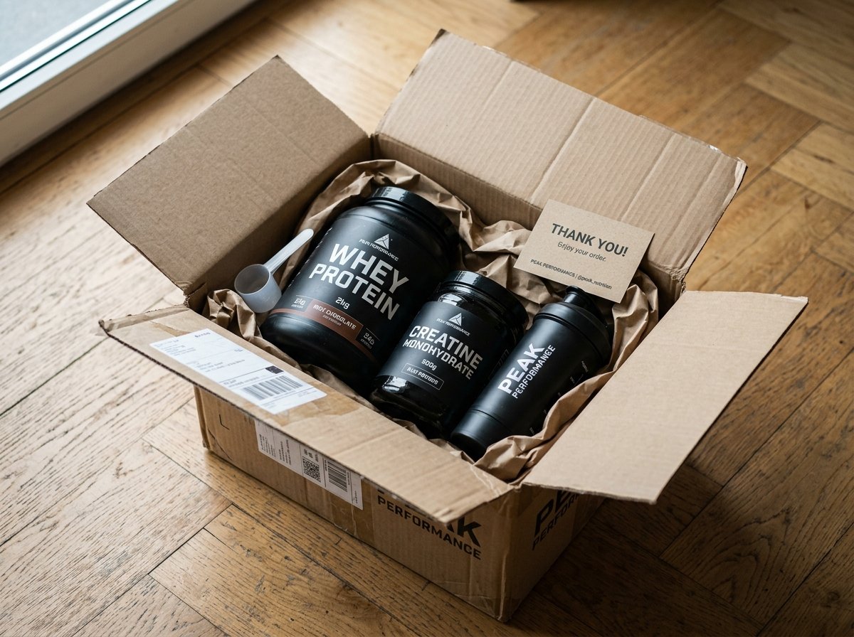 Colis Gorila Nutrition déballé avec Whey et Créatine